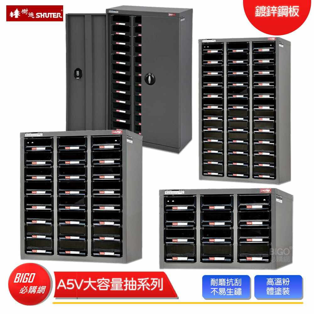 【SHUTER 樹德】 A5V大容量抽系列 零件櫃 零物件分類 整理櫃 零件分類櫃 收納櫃 工作櫃 置物櫃 分類櫃