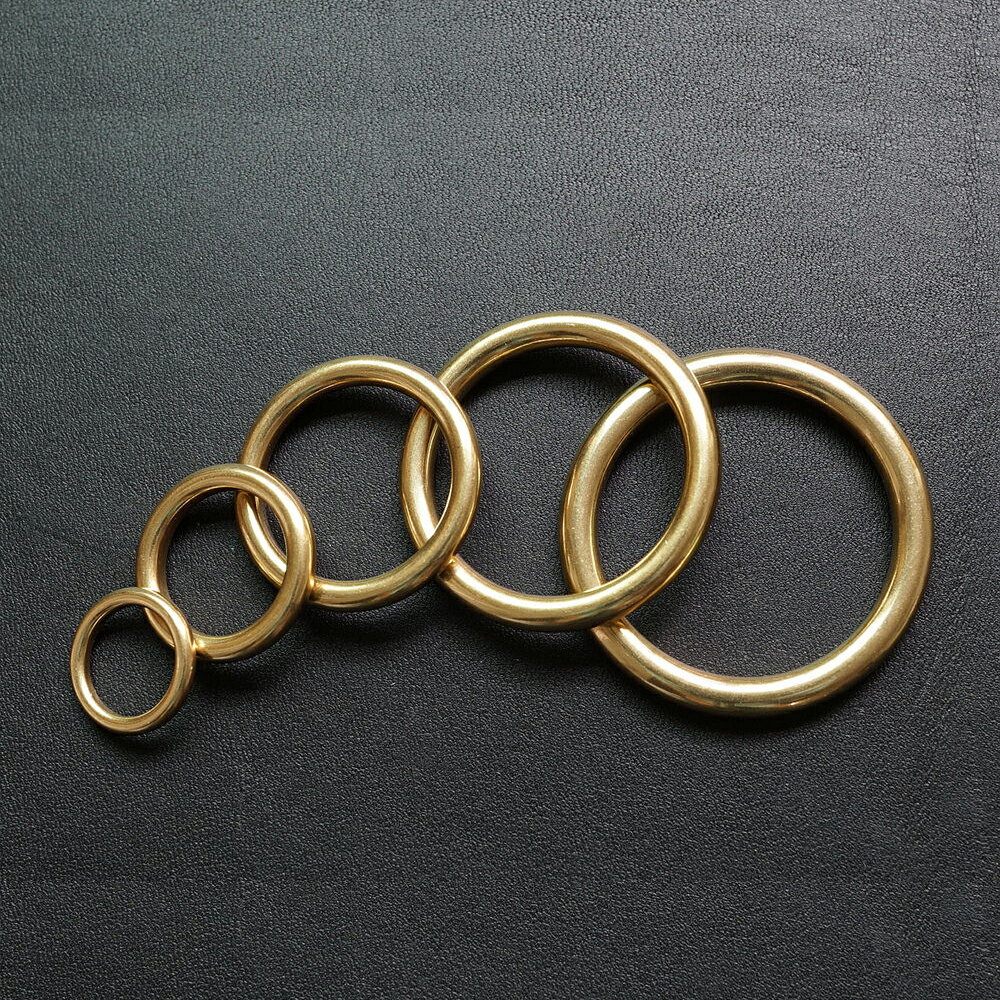 創意實心黃銅無縫銅圈手工DIY皮具五金窗簾黃銅圓環純銅鑰匙扣圈