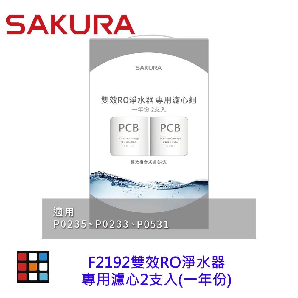 【免運費】 高雄 櫻花牌 F2192 雙效RO淨水器專用濾心2支入(一年份)【KW廚房世界】