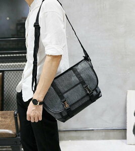 FINDSENSE Z1 韓國 時尚 潮 男 休閒 帆布 防水耐磨 單肩包 側背包 斜背包