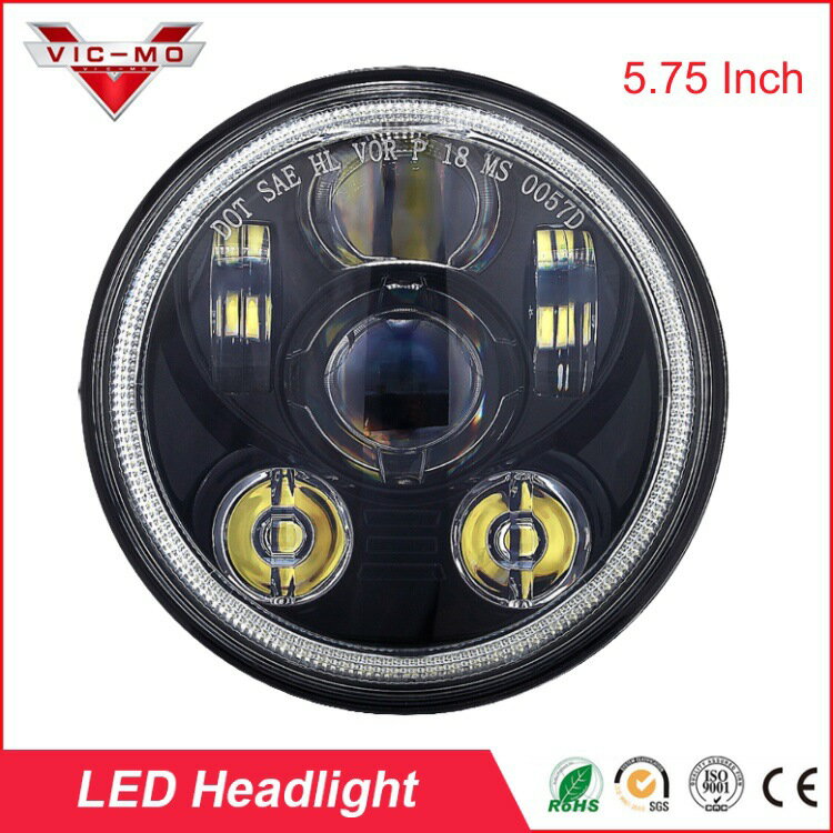 【45W高亮大燈】哈雷大燈 機車大燈 改裝大燈 LED大燈 5.75吋圓燈 遠近光一體 帶圈日行燈 高亮度照明 防水防塵 直上免改線