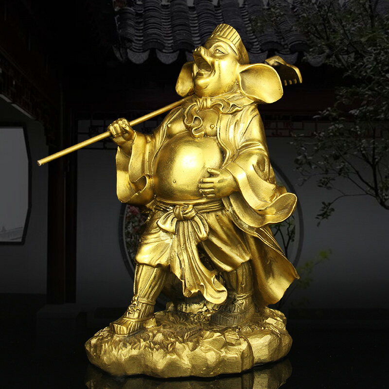 純黃銅豬八戒擺件銅豬天蓬元帥神像天蓬元帥銅像生肖豬家居裝飾品