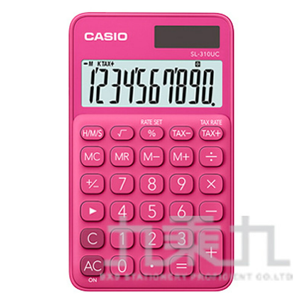 Casio 馬卡龍10位口袋型計算機 SL-310UC 紅蜜桃【九乘九購物網】
