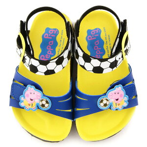 粉紅豬小妹 喬治豬 足球設計款 幼童涼鞋 PG4513藍【童鞋城堡旗艦店】