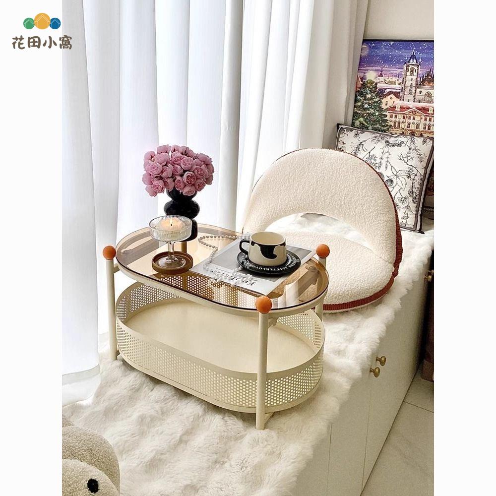 臥室飄窗炕幾 小桌子 家用玻璃可儲物小茶幾 收納桌 榻榻米小矮桌茶桌[PP0521021]