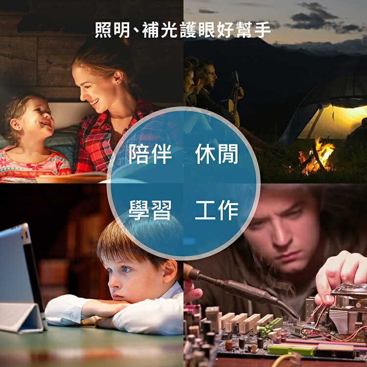 iSee 萬年曆摺疊觸控LED護眼檯燈 二鍵觸控式開關 檯燈+夜燈2合一 USB充電 戶外3~6小時續航 戶外停電必備【領券滿額再折千12/31止】 7