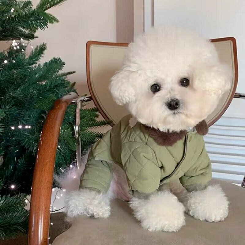 狗狗衣服 泰迪比熊博美雪納瑞貴賓小型犬秋冬新款四腳加厚防寒棉服【雲木雜貨】