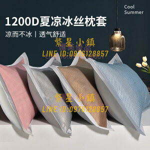 枕巾1200D冰絲枕套一對裝家用單個冰絲枕套48cmx74cm涼枕頭套【繁星小鎮】