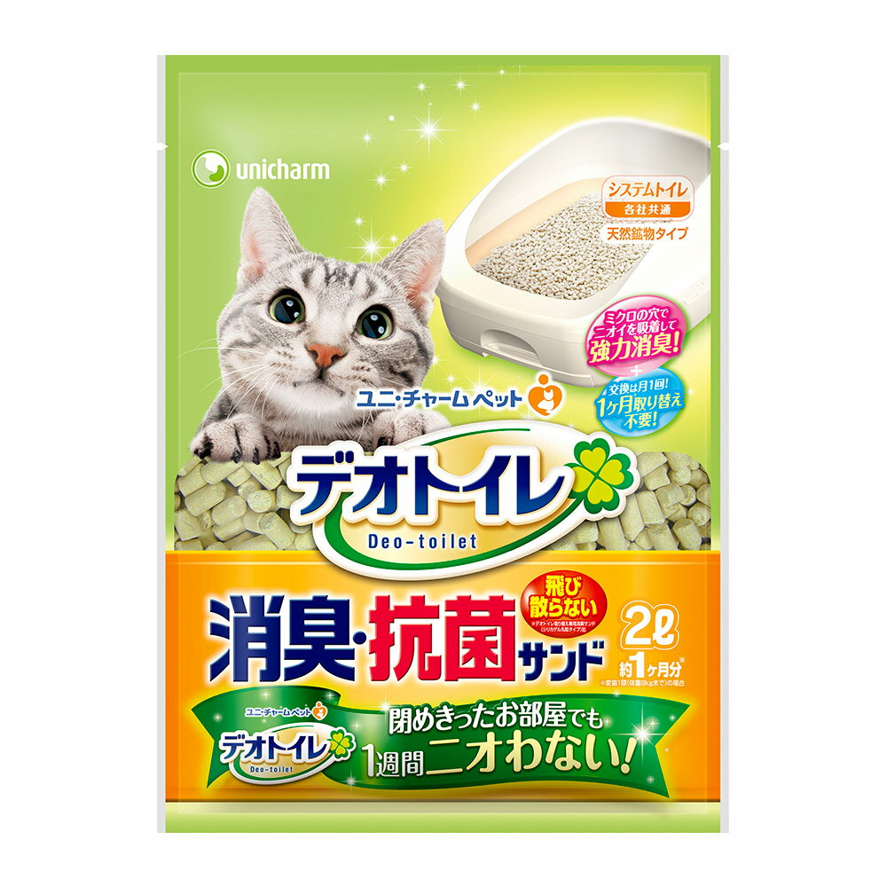 日本 消臭大師一月間消臭抗菌貓砂2L