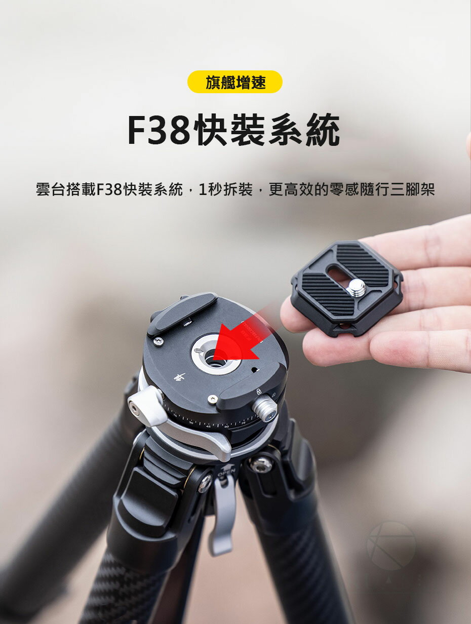 COMAN 科漫 Zero F38 零感 F38快裝 阿卡快裝 碳纖維三腳架 科漫原廠 專業腳架 快拆腳架 相機腳架｜領券最高折$220 2