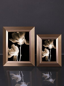 極簡輕奢相框擺臺6寸7寸樣板間高檔相片框床頭柜創意擺件簡約現代