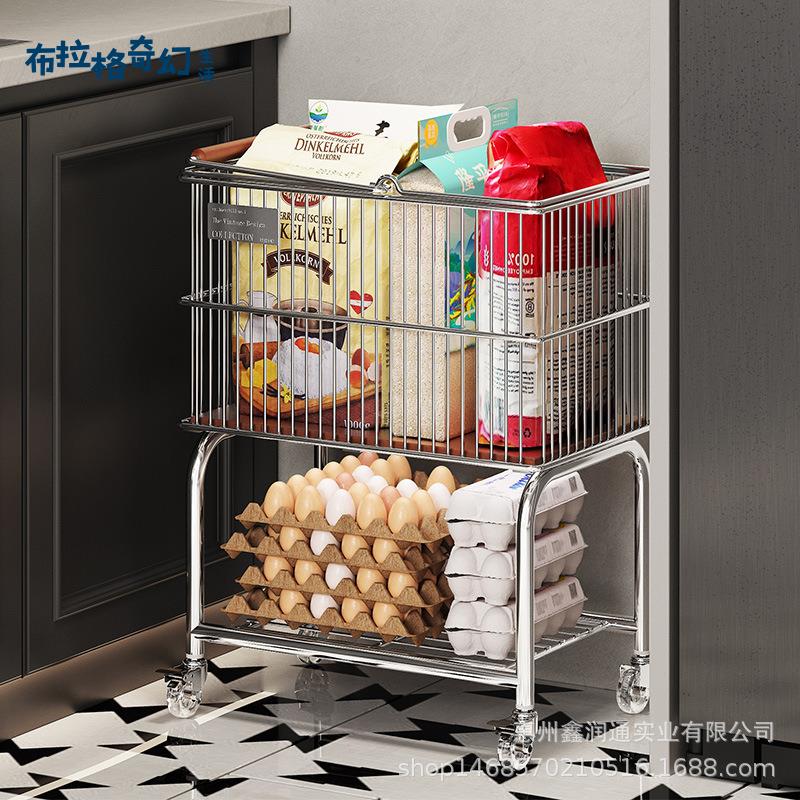 中古廚房用品 小推車 置物架 多層 收納架 移動零食果蔬 儲物架[DD0426004]