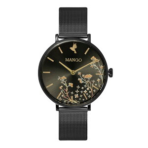 MANGO穩穩的幸福時尚米蘭帶腕錶-黑面/34mm MA6767L-GY