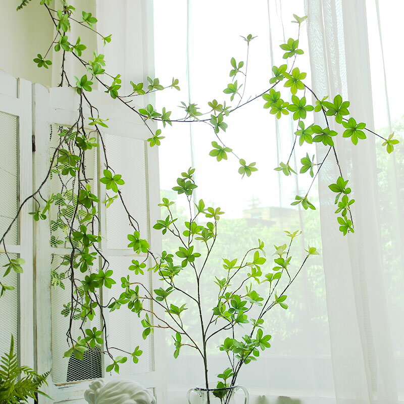單支吊鐘植物北歐風ins仿真綠葉樹枝綠植馬醉木客廳桌面裝飾