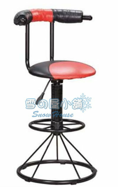 ╭☆雪之屋居家生活館☆╯B301-B烤黑雙圈吧台椅(氣壓升降/紅+黑皮)R935-19