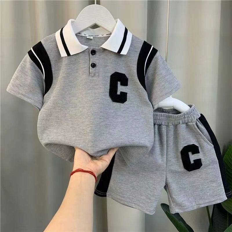 48H出貨男童夏裝套裝兒童POLO夏季2025短袖新款童裝衣服兩件套韓版帥氣潮