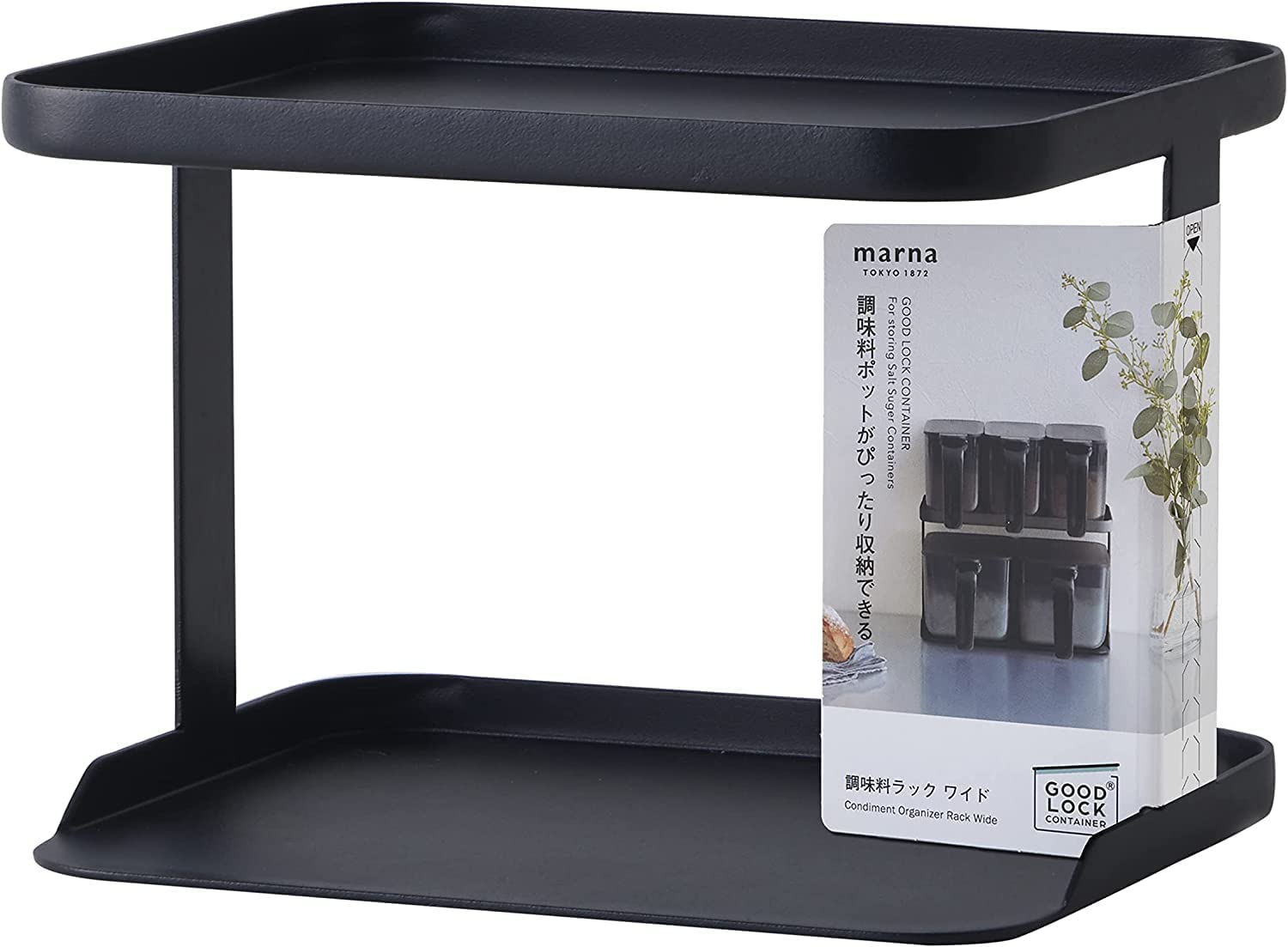 日本 Marna 調味盒收納專用 調味料架(白色/黑色) 收納架 雙層架 鐵架收納層架 止滑設計 新款＊夏日微風＊