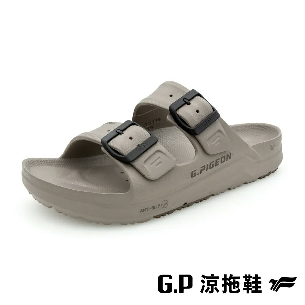 G.P(男)AQUOS綠藻舒適機能水行鞋 拖鞋 男鞋-灰褐色