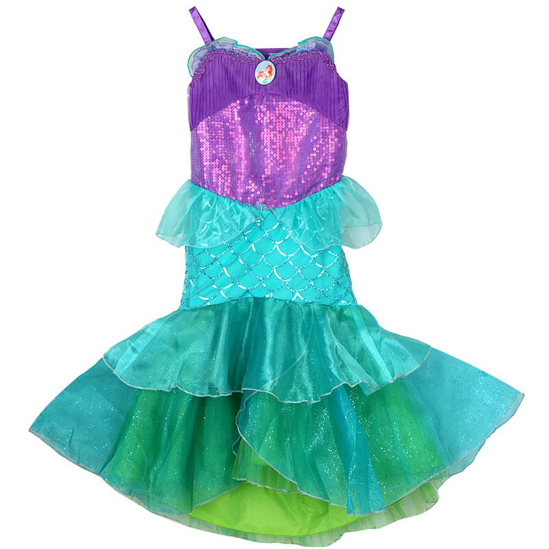 童裝2020外貿新款兒童魚尾巴表演出服裝女童美人魚公主連衣裙