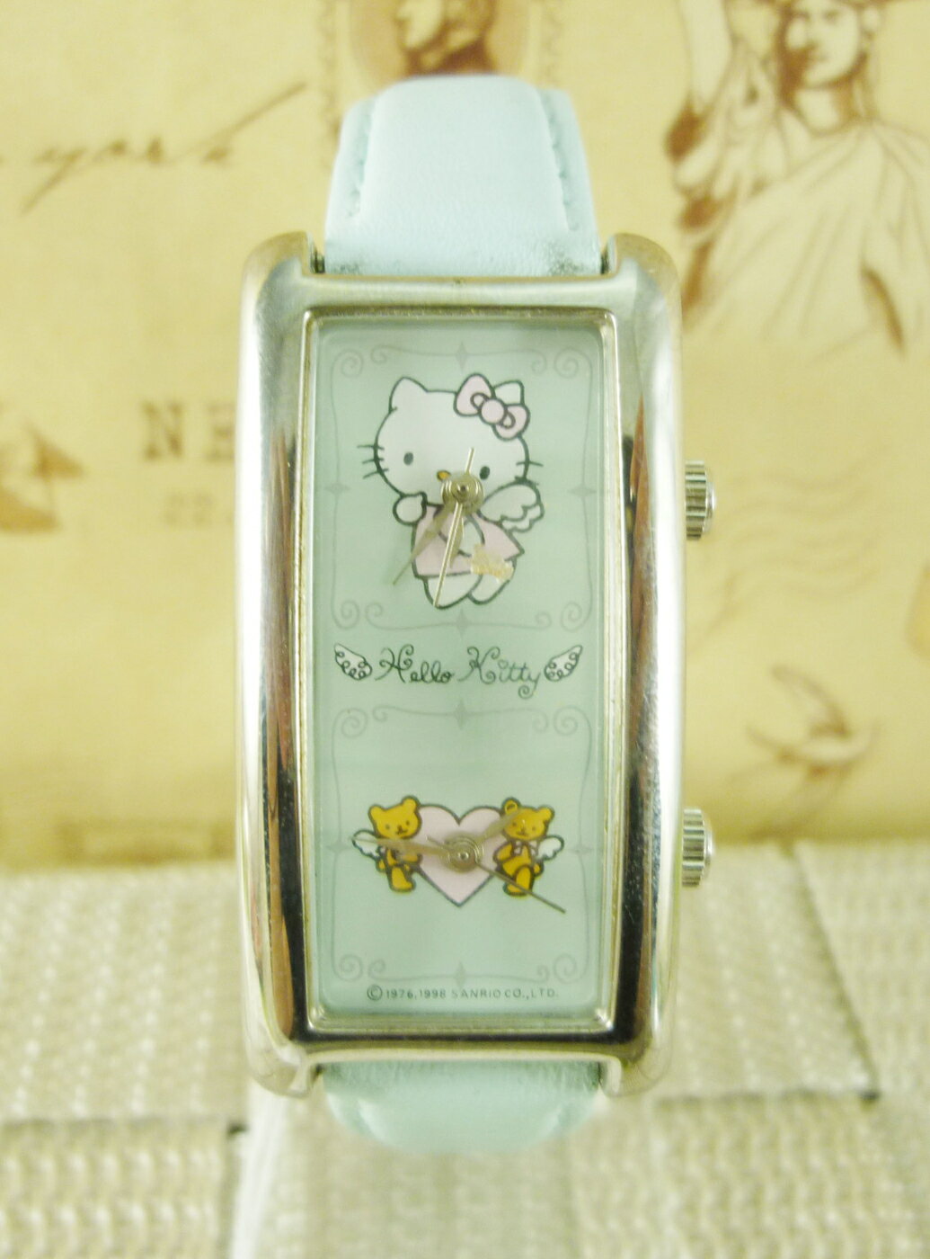 【震撼精品百貨】Hello Kitty 凱蒂貓 手錶-雙時間-天使藍【共1款】 震撼日式精品百貨