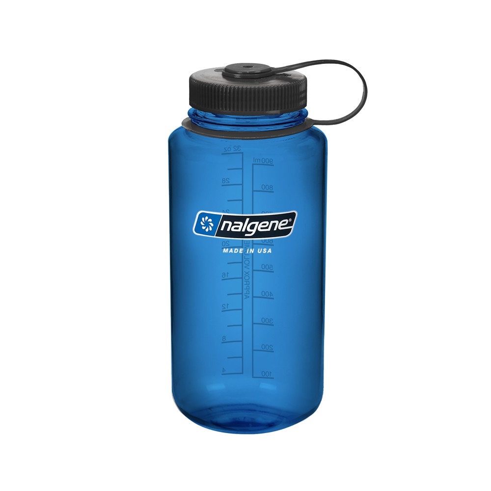 美國《Nalgene》專業水壺1000cc寬嘴水壼 2178-2024 灰藍色