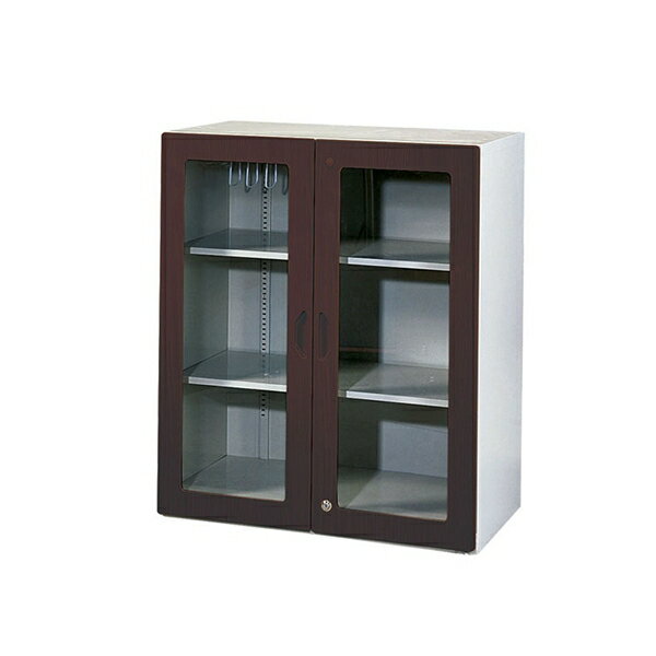 【YUDA】FG-3鋼木玻璃三層式-胡桃木色 鋼木櫃/鐵櫃 文件櫃/展示櫃/公文櫃