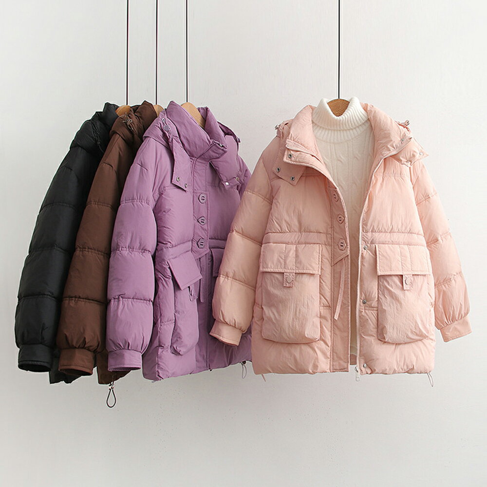 ＊ORead＊連帽收腰顯瘦加厚保暖羽絨棉服(3色M~2XL)