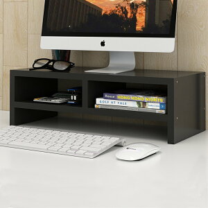 電腦顯示器屏幕增高架底座加高辦公臺式黑色桌面收納置物架子墊高