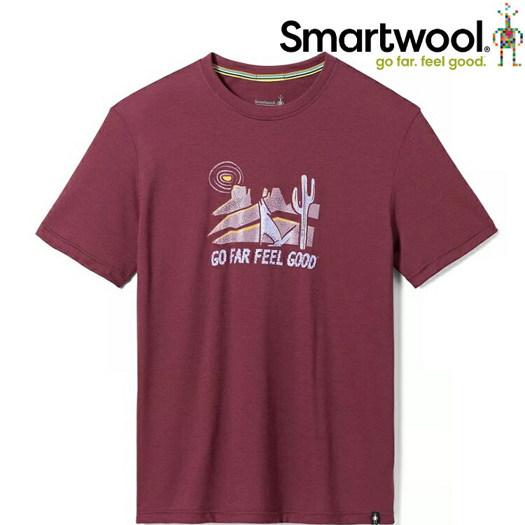 Smartwool Moonlight Desert Graphic 男款 美麗諾羊毛塗鴉T恤 月夜荒漠 SW018111 K17 黑櫻桃紫