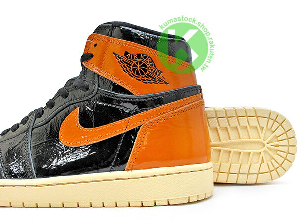 2019 創新配色 1985 年經典復刻款 九孔鞋洞 NIKE AIR JORDAN 1 RETRO HIGH OG SHATTERED  BACKBOARD 3.0 男鞋 灌碎 灌碎藍框 黑橘 皺摺亮皮 米黃底 一代 AJ 豬油 (555088-028) !