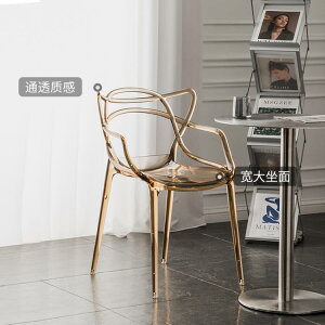 北什創意透明餐椅ins家用塑料靠背水晶椅網紅簡約亞克力藝術椅子