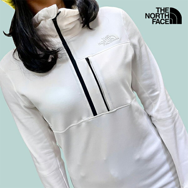 TNF W TAGEN 1/4 ZIP FLEECE / 女款刷毛保暖半門襟(白)