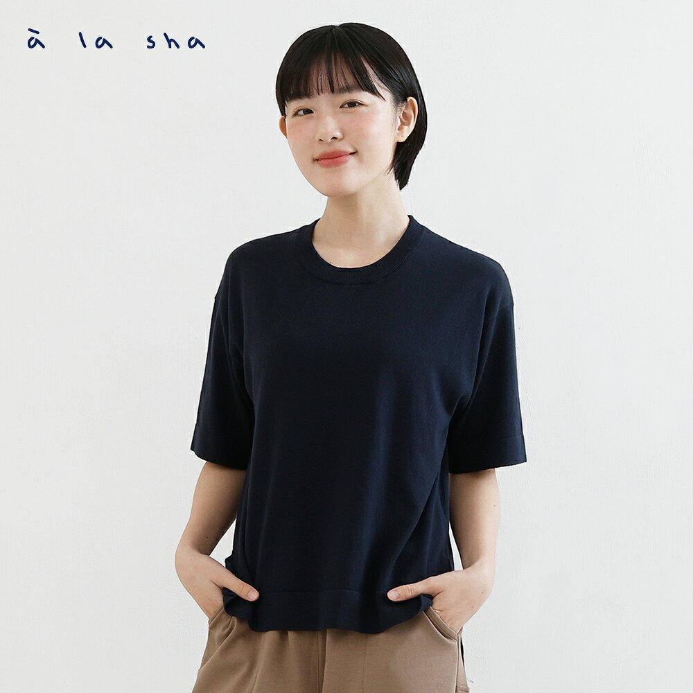 a la sha 簡約短袖針織上衣 1
