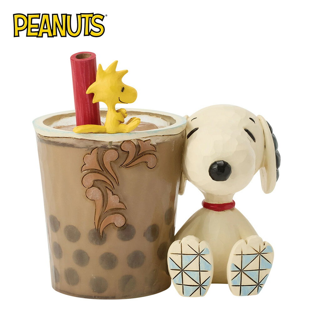 【正版授權】Enesco 史努比和糊塗塌客 珍珠奶茶 塑像 公仔 精品雕塑 胡士托 Snoopy PEANUTS - 484577