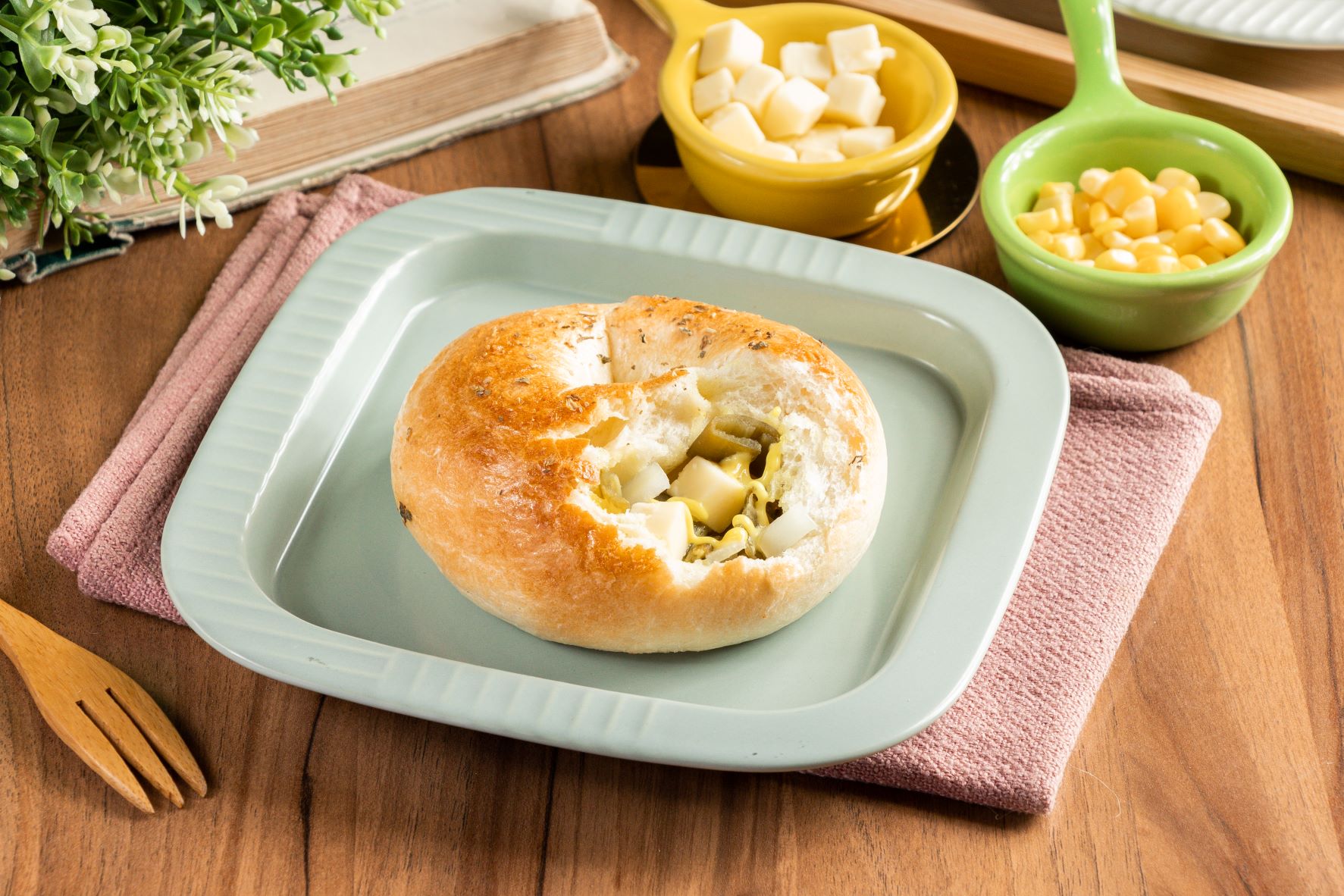 手作貝果-剝皮辣椒四入袋裝 110公克/顆 1