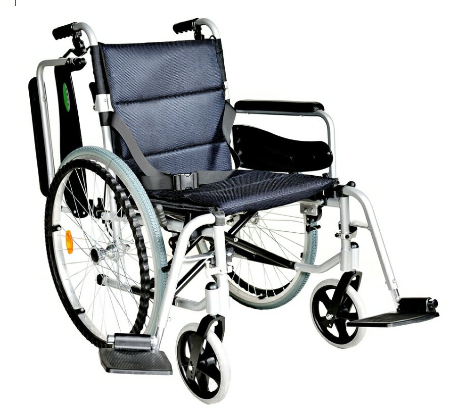 [頤辰] 鋁合金輪椅  YC-925.2中輪 (輪椅B款+附加A功能補助) 可拆掀扶手、可拆腳靠