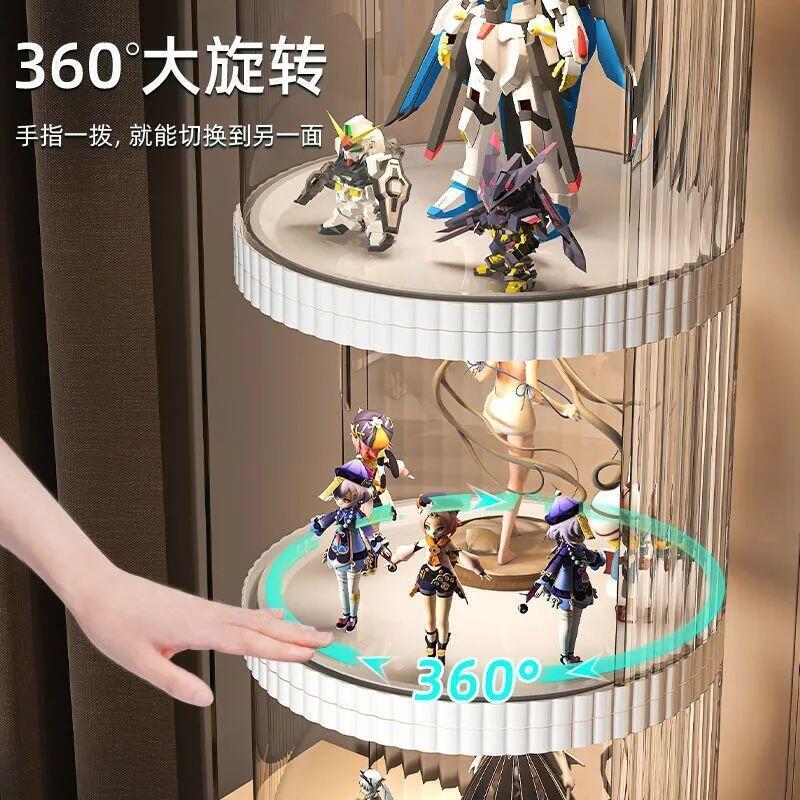 【整裝發貨】旋轉手辦展示櫃 玩具收納櫃 透明亞克力架子 模型展示盒 置物櫃 展示盒 模型展示櫃 收納盒
