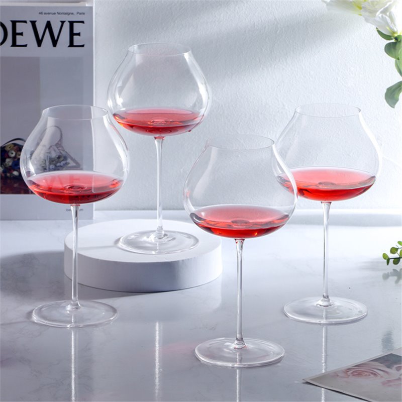 輕奢細杆水晶葡萄酒杯 家用玻璃高腳杯 細挺超薄手工紅酒杯品酒杯