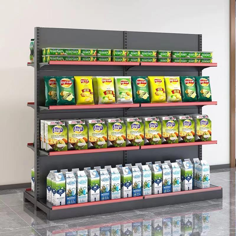 超市貨架便利店展示架藥店文具店架子商店小賣部零食單雙面多層架