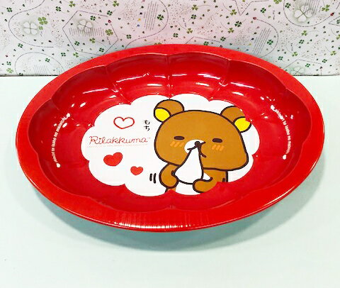 【震撼精品百貨】Rilakkuma San-X 拉拉熊懶懶熊 拉拉熊鐵製置物盤-紅#11089 震撼日式精品百貨