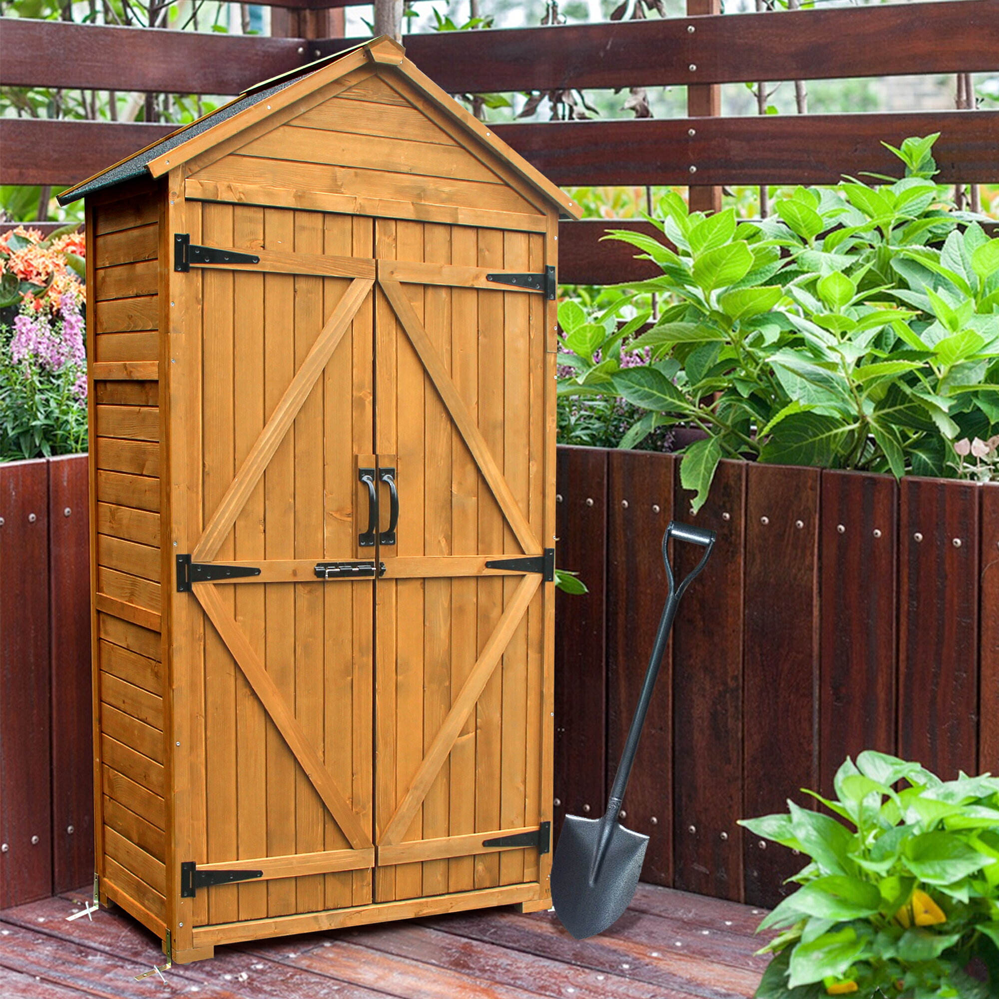 Mcombo Mcombo Outdoor Storage Cabinet Tool Sheds Backyard Garden