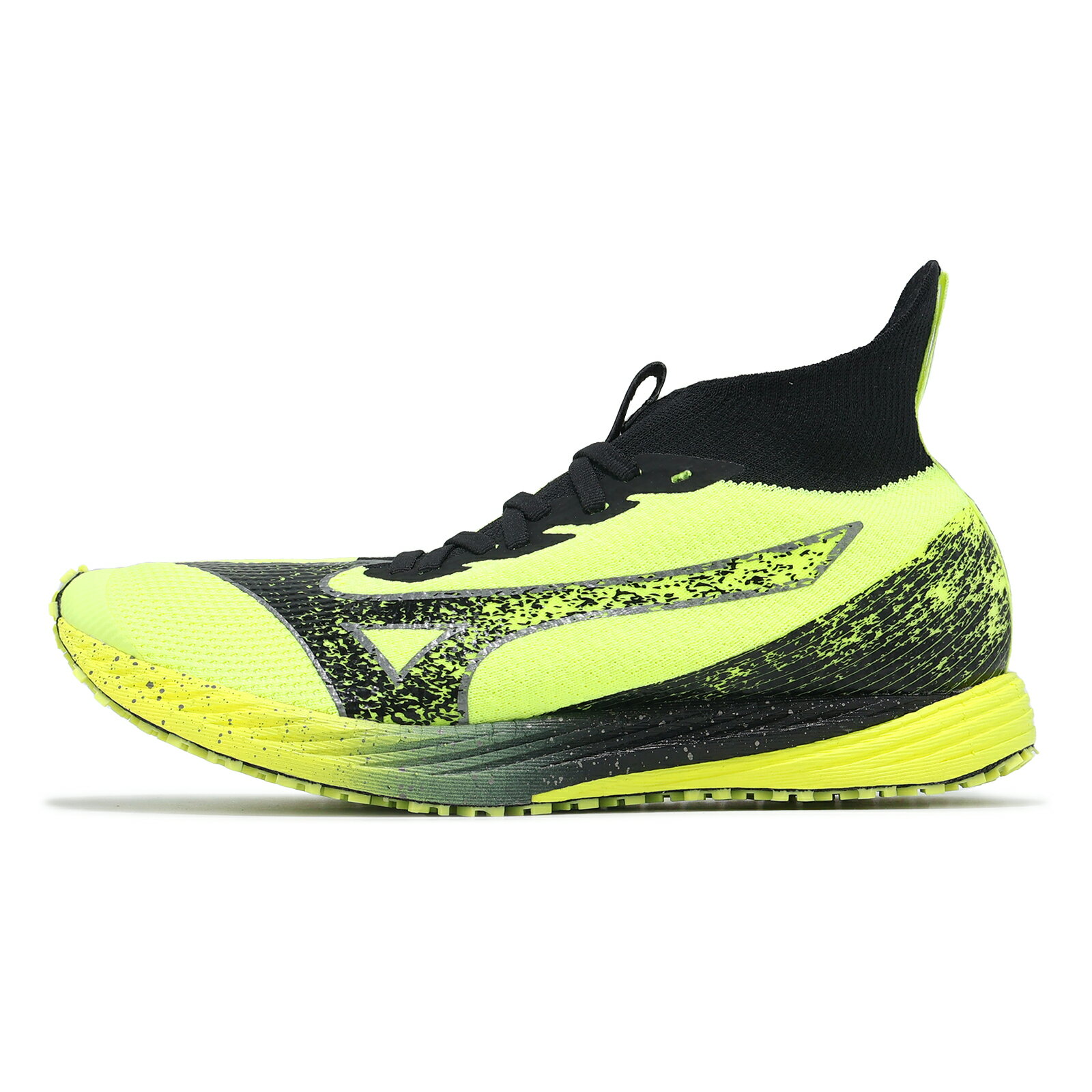 Mizuno 競速跑鞋 Wave Duel Neo 2 Elite 男鞋 女鞋 螢光綠 黑 襪套 長距離 美津濃 U1GD2100-81