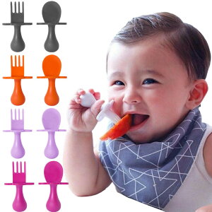 美國grabease 嬰幼兒奶嘴匙叉組 寶寶副食品學習餐具組 88708