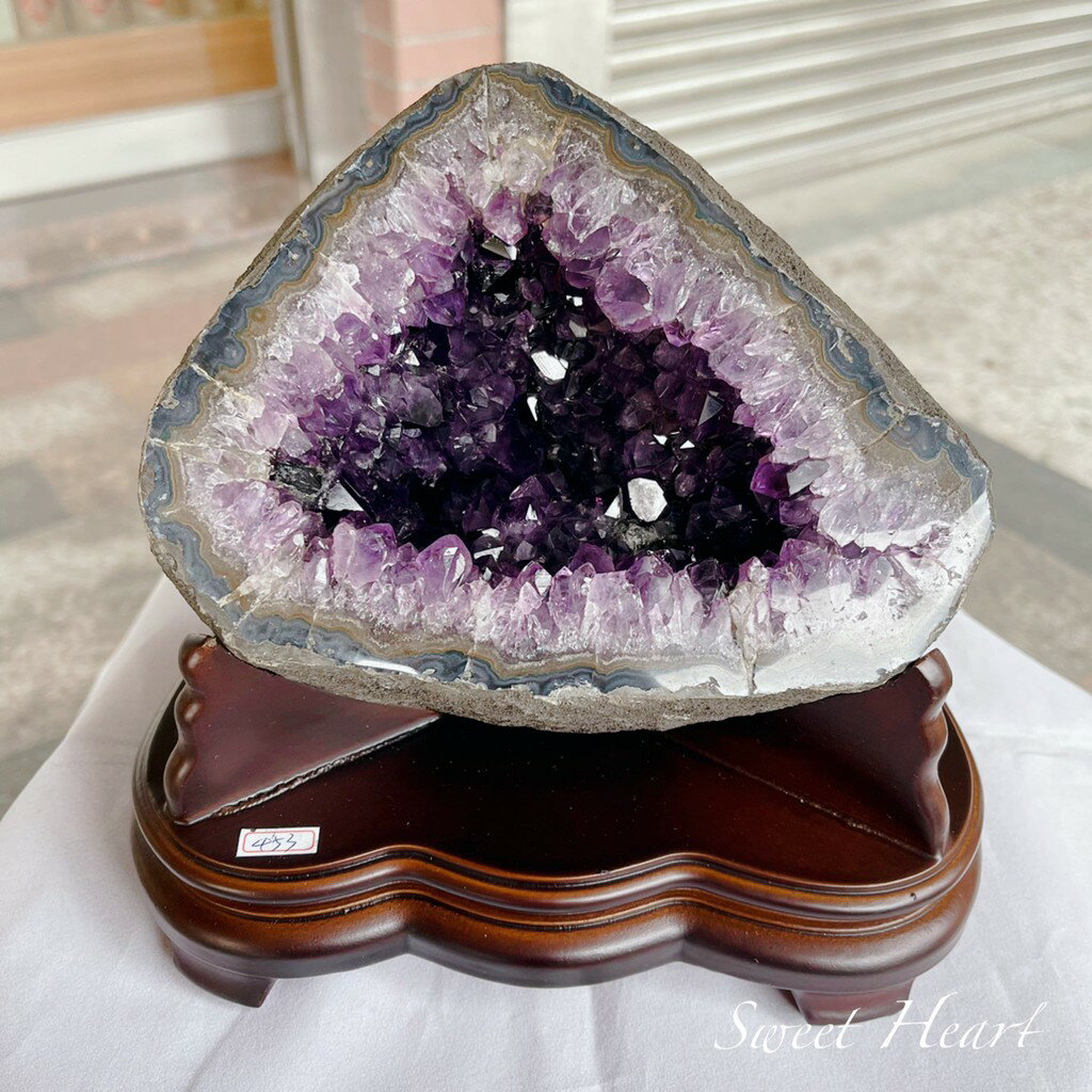 天然 烏拉圭🇺🇾高等級 財寶袋圓洞型 紫晶洞 紫水晶洞🔮紫遇貴人😘系列 3.3kg 編號:453