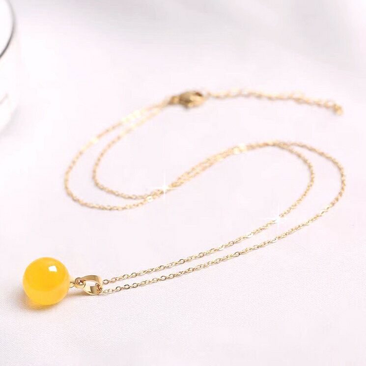 s925銀鑲嵌純天然瑪瑙吊墜女款轉運珠鎖骨鏈玉髓氣質掛墜飾品掛件