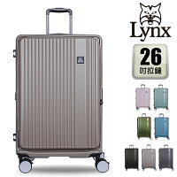 【Lynx 美國山貓】26吋第三代前開式行李箱、70MM避震煞車雙排輪、防爆拉鏈、TSA海關鎖、可加大 【Lynx 美國山貓】26吋第三代前開式行李箱、70MM避震煞車雙排輪、防爆拉鏈、TSA海關鎖、可加大
