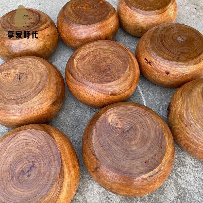 廠家直出 木墩 矮凳 邊幾 凳子 換鞋凳 香樟木圓凳子實木新中式客廳茶幾家用小矮凳換鞋坐墩古箏茶道圓凳 工廠現貨 八折下殺syeb
