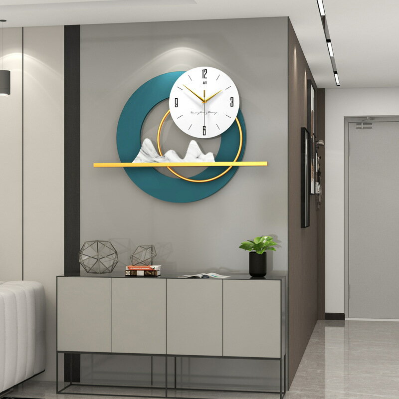 北歐輕奢鐘表時尚簡約客廳掛鐘家用裝飾靜音時鐘創意藝術掛表