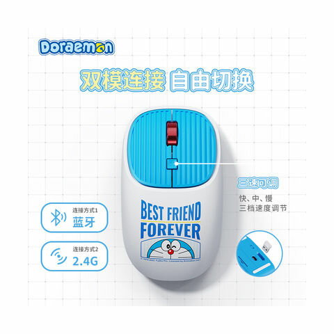 免運 可開票 ROCK哆啦A夢筆記本電腦無線鍵盤滑鼠燈光炫彩透明輕薄套裝機器貓