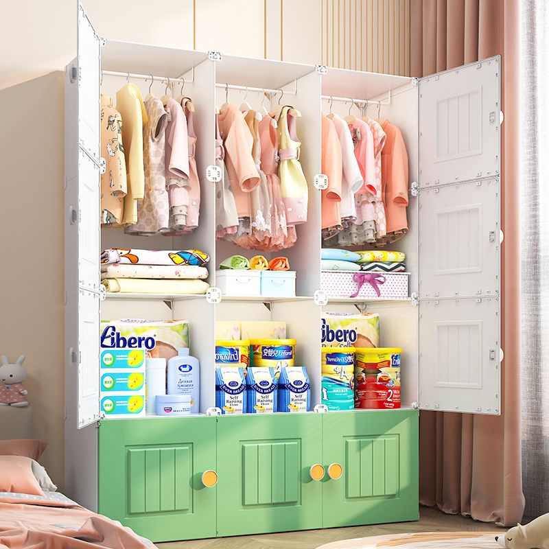 【免運】 美雅閣| 兒童衣櫃收納櫃子掛衣式臥室家用塑料組裝寶寶嬰兒專用簡易小衣櫥